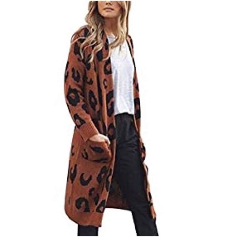 Leopard Print Long Cardigan